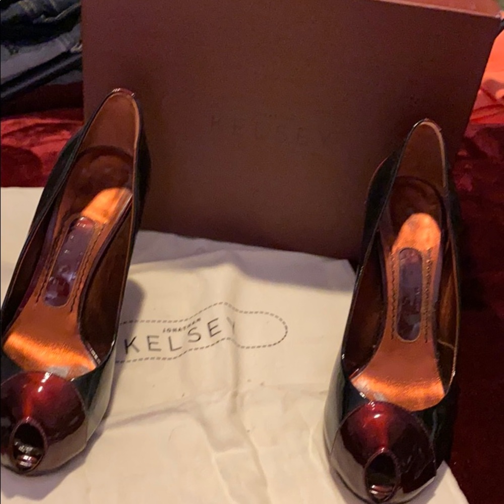 Jonathan Kelsey Red Patent Pumps